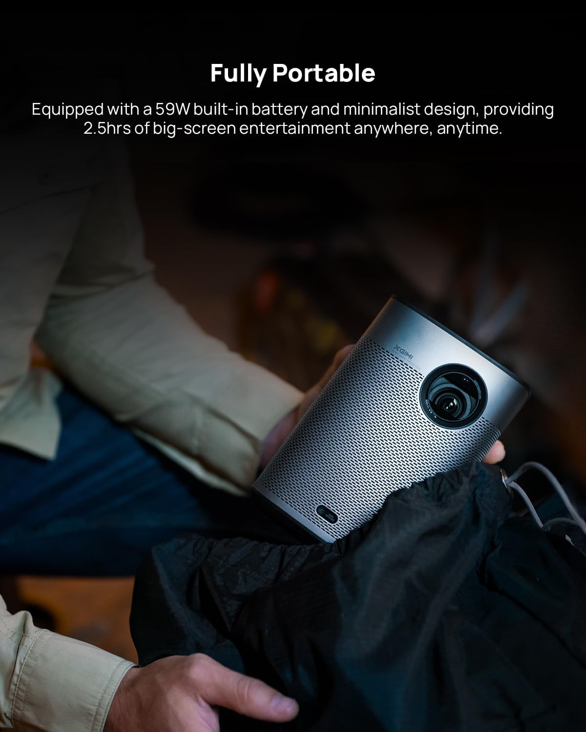 XGIMI Halo+ 1080P Portable Projector, 4K Input Supported, 700 ISO Lumens with Integrated Harman Kardon Speaker, Auto Focus&Keystone,ISA Technology, Android TV 10.0, Wireless Casting WiFi Bluetooth