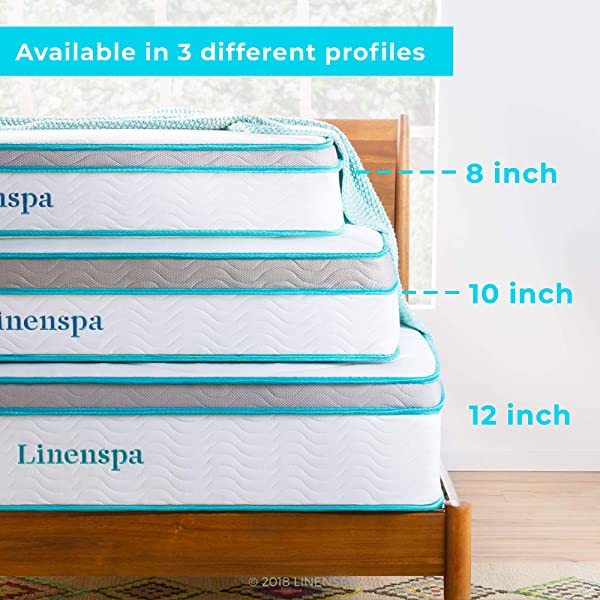 Linenspa 8 Inch Memory Foam and Innerspring Hybrid Medium-Firm Mattress -Full Mattress Full 8 Inch Mattress Only