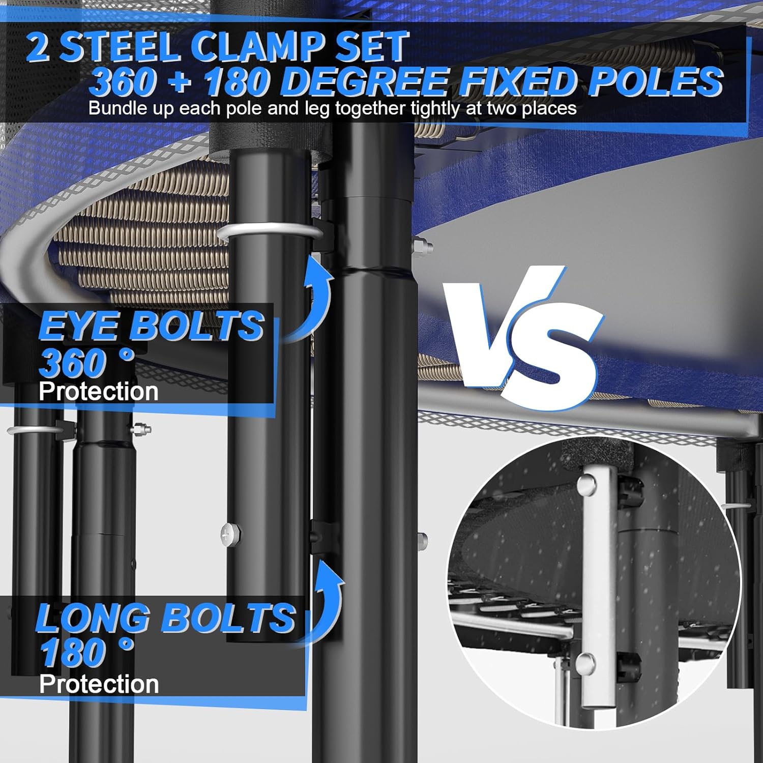 CalmMax Trampoline 12FT 14FT 15FT 16FT Jump Recreational Trampolines with Enclosure Net - ASTM Approved- Combo Bounce Outdoor Trampoline for Kids Family Happy Time